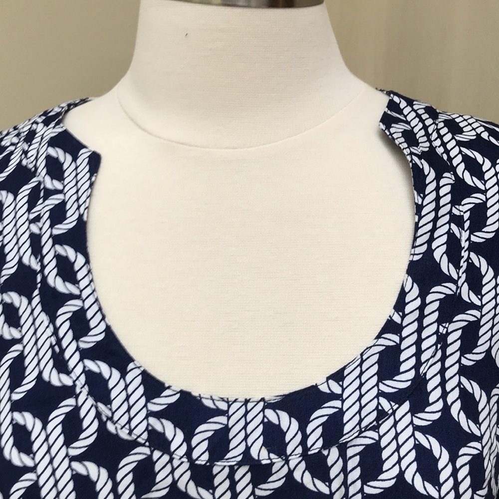Escapada Bell Sleeve Navy and White Rope Dress - Picture 5 of 10